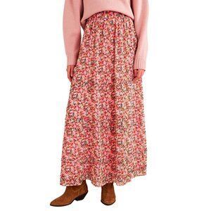 New Boden Floral Chiffon Maxi Skirt Pink 14 $190